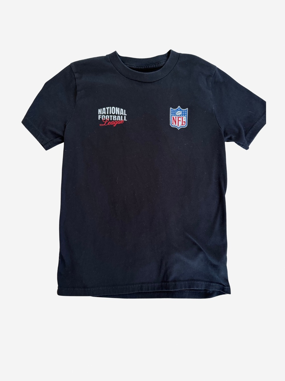 NFL Black Kids Short Sleeve Tee with Chest Logos